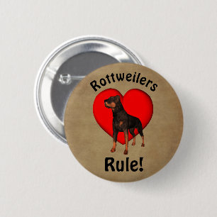 Rottweilers Rule Dog Lover 6 Cm Round Badge