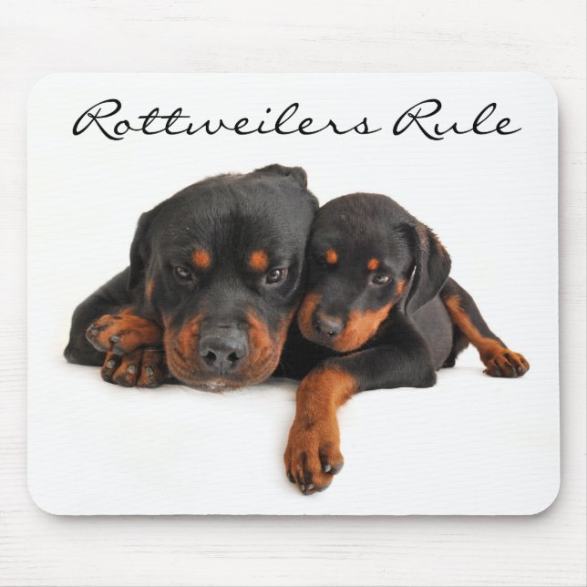 Rottweilers Rule Mum and Puppy Rottweiler Mousepad (Front)