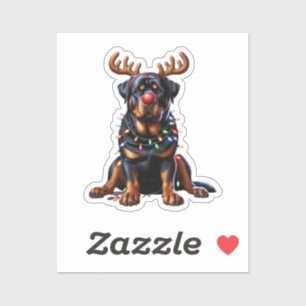 Rotweiller Reindeer Sticker