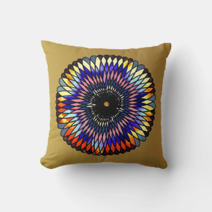 "Roue de vitrail" Throw Pillow