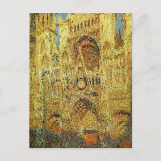 Rouen Cathedral at Sunset by Claude Monet Postcard (Front)