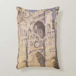 Rouen Cathedral, Harmony Blue Gold by Claude Monet Decorative Cushion