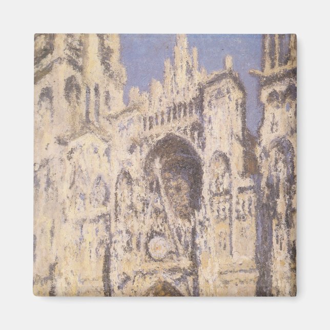 Rouen Cathedral, Harmony Blue Gold by Claude Monet Magnet (Front)