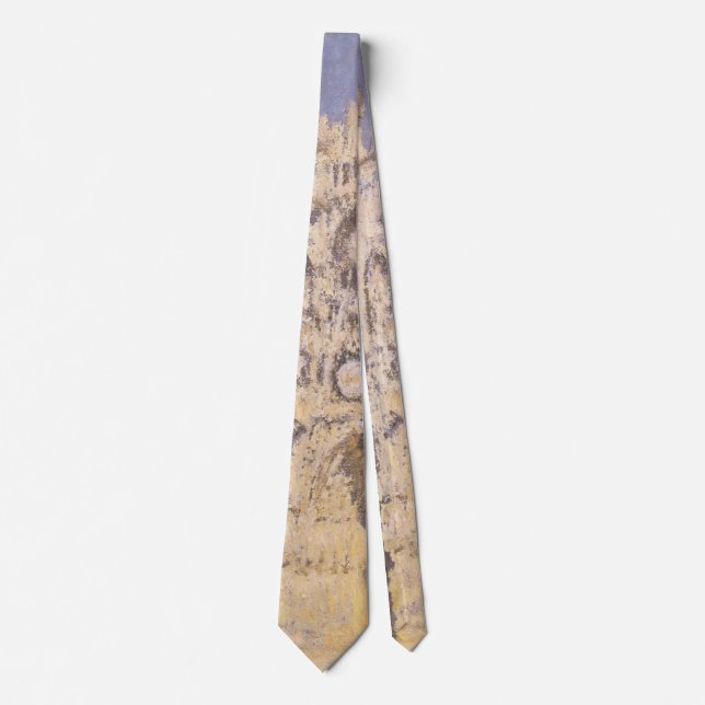 Rouen Cathedral, Harmony Blue Gold by Claude Monet Tie (Front)