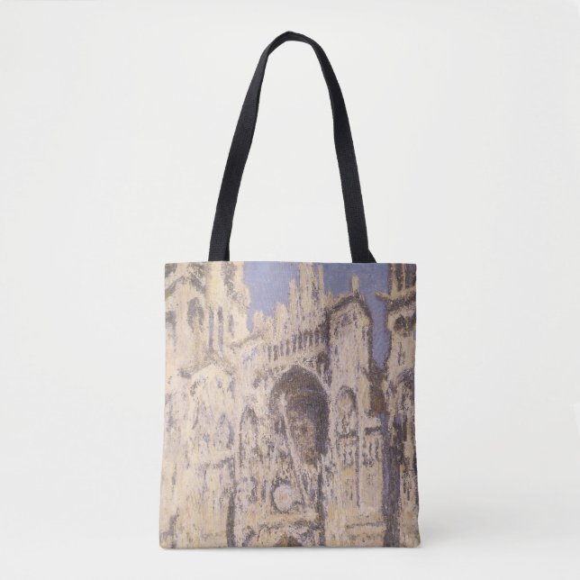 Rouen Cathedral, Harmony Blue Gold by Claude Monet Tote Bag (Front)