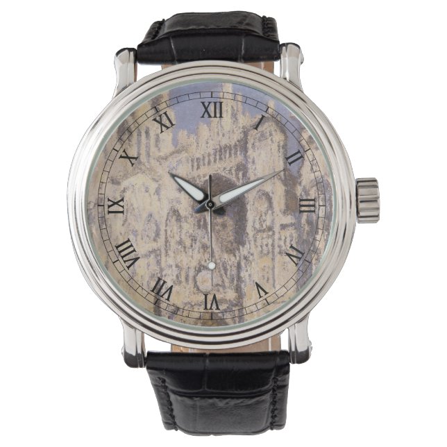 Rouen Cathedral, Harmony Blue Gold by Claude Monet Watch (Front)