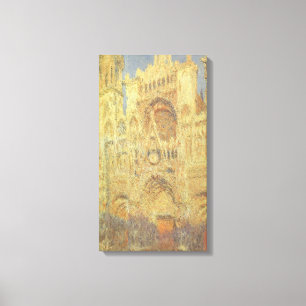 Rouen Cathedral, Sunset by Claude Monet Canvas Print