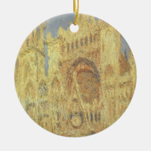 Rouen Cathedral, Sunset by Claude Monet Ceramic Tree Decoration