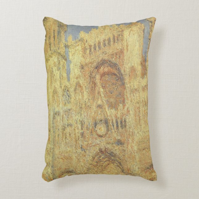 Rouen Cathedral, Sunset by Claude Monet Decorative Cushion (Front(Vertical))