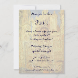 Rouen Cathedral, Sunset by Claude Monet Invitation