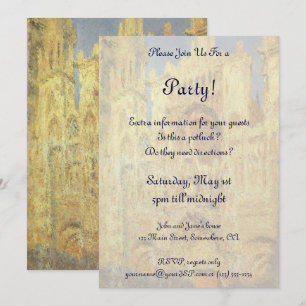 Rouen Cathedral, Sunset by Claude Monet Invitation
