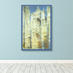 Rouen Cathedral West Facade Sunlight, Claude Monet Canvas Print