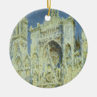 Rouen Cathedral West Facade Sunlight, Claude Monet Ceramic Tree Decoration
