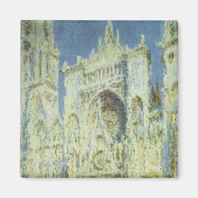 Rouen Cathedral West Facade Sunlight, Claude Monet Magnet (Front)