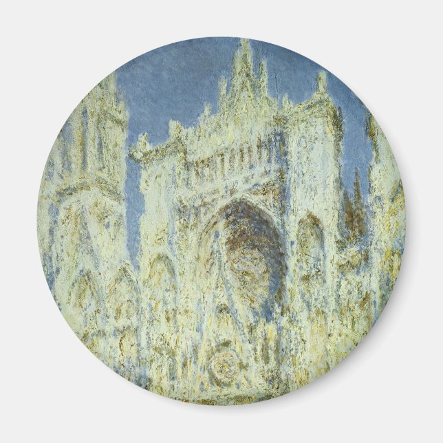 Rouen Cathedral West Facade Sunlight, Claude Monet Magnet (Front)