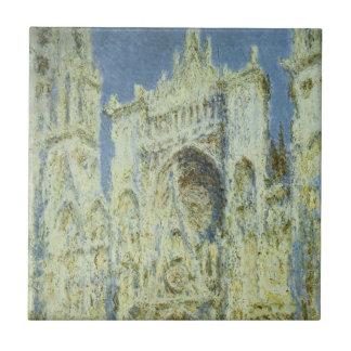 Rouen Cathedral West Facade Sunlight, Claude Monet Tile