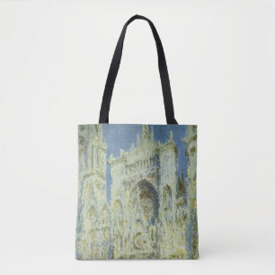 Rouen Cathedral West Facade Sunlight, Claude Monet Tote Bag