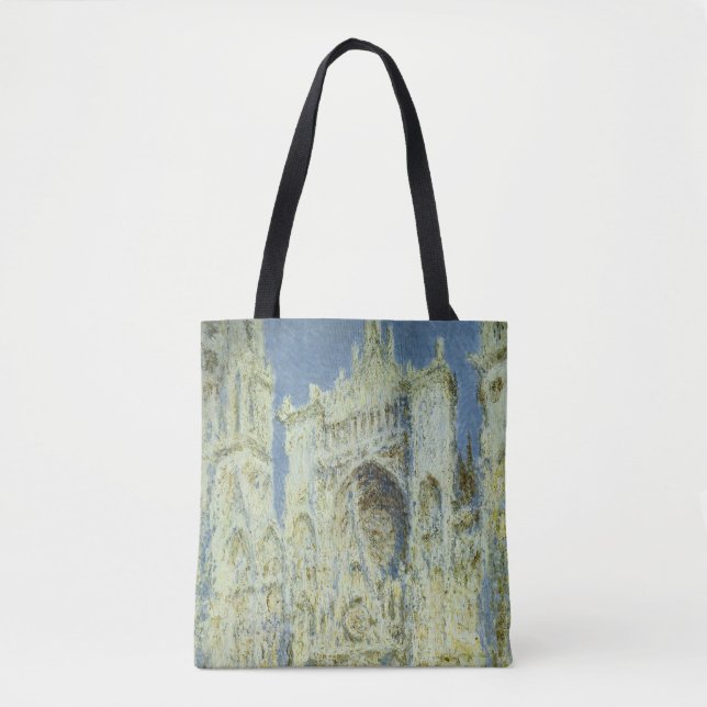 Rouen Cathedral West Facade Sunlight, Claude Monet Tote Bag (Front)