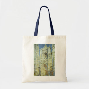 Rouen Cathedral West Facade Sunlight, Claude Monet Tote Bag