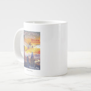 Rouen, France - Pilot and Plane Large Coffee Mug