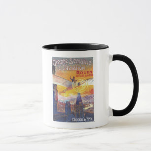 Rouen, France - Pilot and Plane Mug