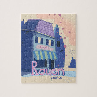 Rouen france travel poster. jigsaw puzzle