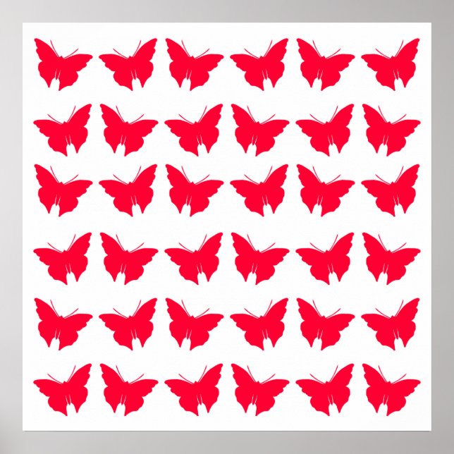 Rouge Bold Butterflies Poster (Front)