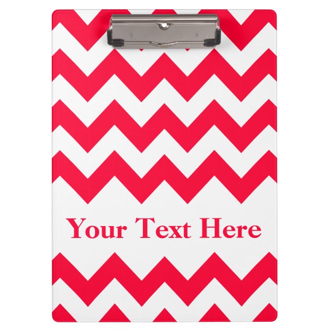 Rouge Bold Chevron with customisable text Clipboard (Front)