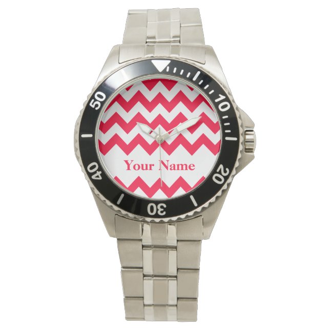 Rouge Bold Chevron with monogram Watch (Front)