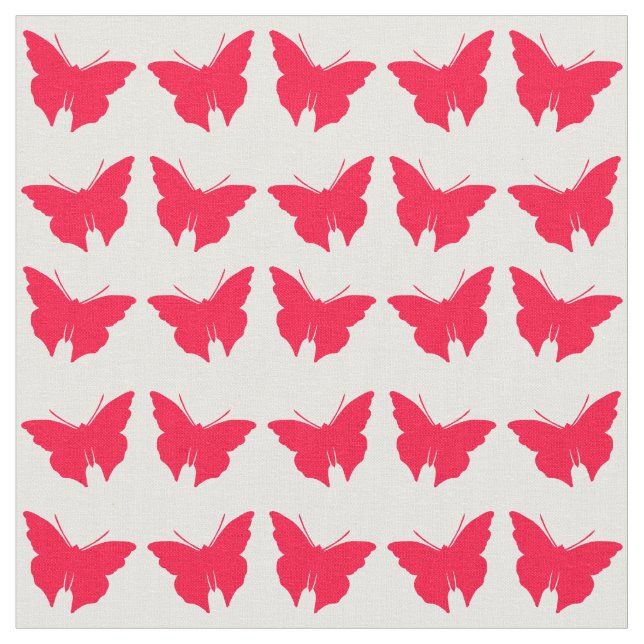 Rouge Bold Mod Butterflies Fabric (Close Up)