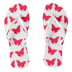 Rouge Bold Mod Butterflies Flip Flops