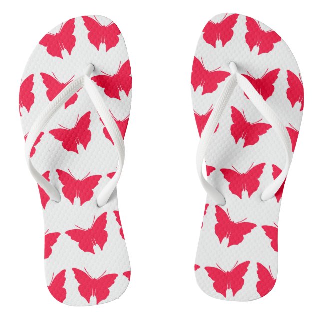 Rouge Bold Mod Butterflies Flip Flops (Footbed)