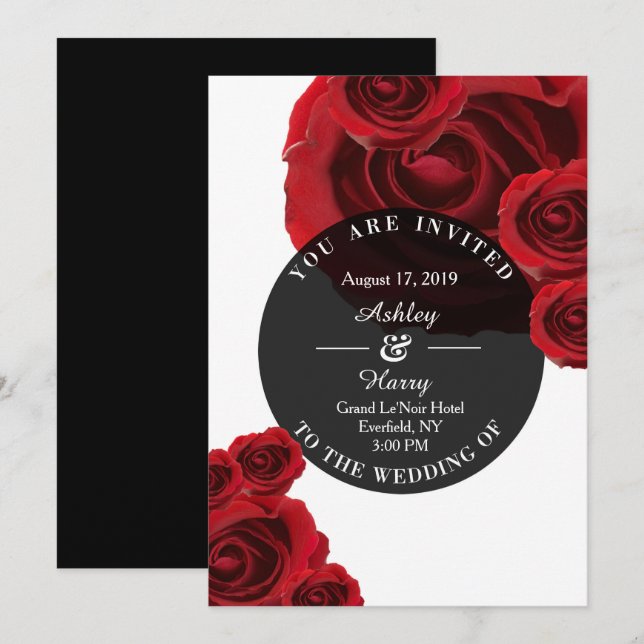 Rouge Flora Wedding Invitations (Front/Back)