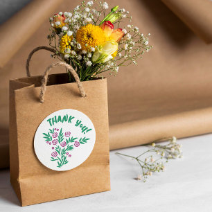 Rouge Floral Classic Round Sticker