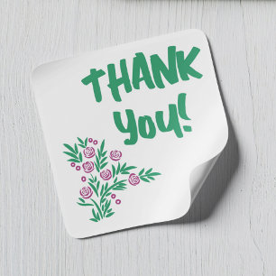 Rouge Floral Square Sticker