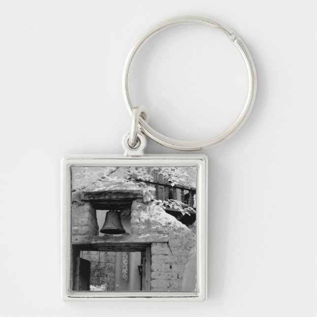 Rough adobe bell in entryway, Santa Fe, New Key Ring (Front)