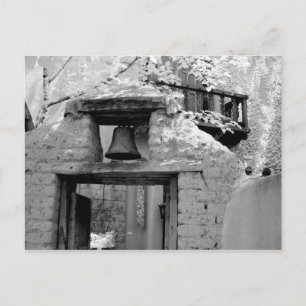 Rough adobe bell in entryway, Santa Fe, New Postcard