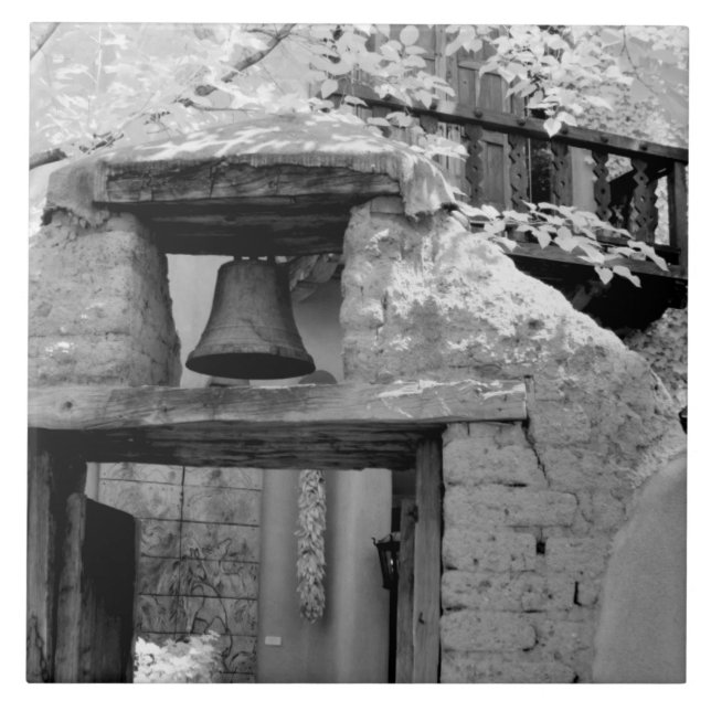Rough adobe bell in entryway, Santa Fe, New Tile (Front)