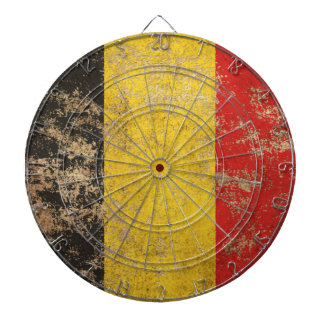 Rough Aged Vintage Belgian Flag Dartboard