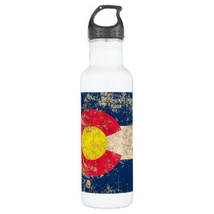 Rough Aged Vintage Colorado Flag 710 Ml Water Bottle