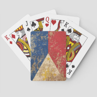 Rough Aged Vintage Filipino Flag Playing Cards