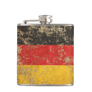 Rough Aged Vintage German Flag Hip Flask