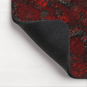 Rough and bumpy red with prominent wrinkles green mouse mat