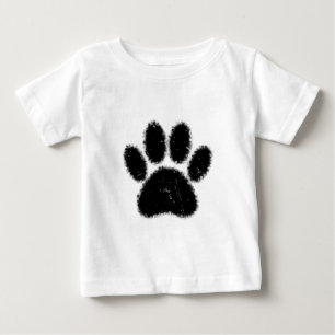 Rough And Distressed Dog Paw Print Baby T-Shirt