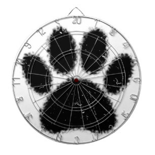 Rough And Distressed Dog Paw Print Dartboard