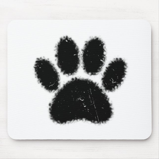 Rough And Distressed Dog Paw Print Mouse Mat (Front)