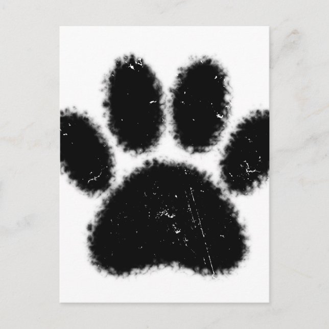 Rough And Distressed Dog Paw Print Postcard (Front)