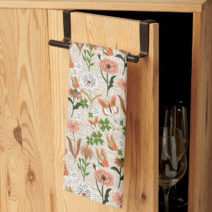 Rough Bamboo Floral Daisy Shamrocks Farmhouse Tea Towel