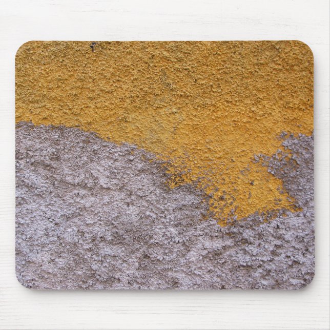 Rough Beton Grey Yellow Construction Wall Mouse Mat (Front)
