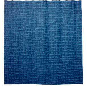 Rough blue leather shower curtain